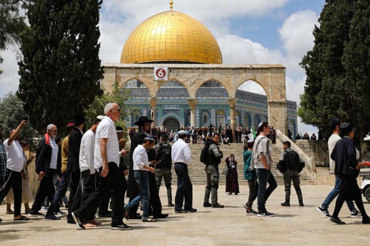 For the second time, Israeli settlers stormed Al-Aqsa Mosque today under the protection of the occupation forces